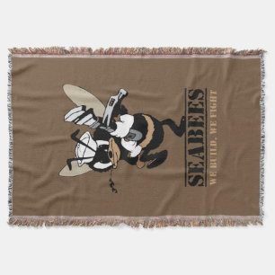 Seabees We build We Fight Throw Blanket
