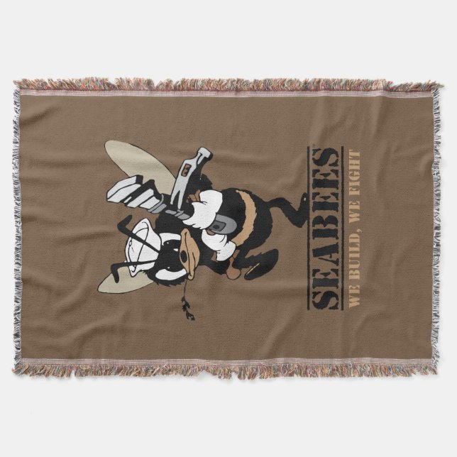 Seabees We build We Fight Throw Blanket (Front)