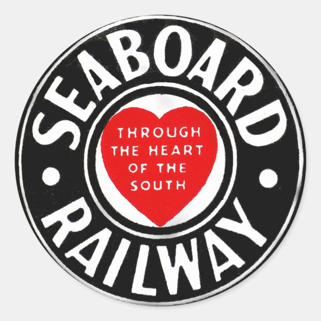 Seaboard Air Line Railway Heart Logo Classic Round Sticker (Front)