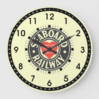 Seaboard Air Line Railway Heart Logo Large Clock