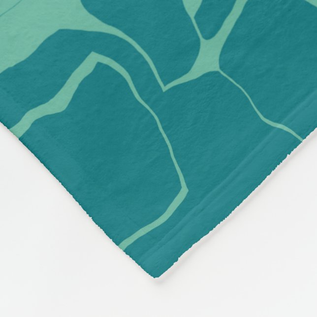 Seabolt Blue Abstract  Fleece Blanket (Corner)