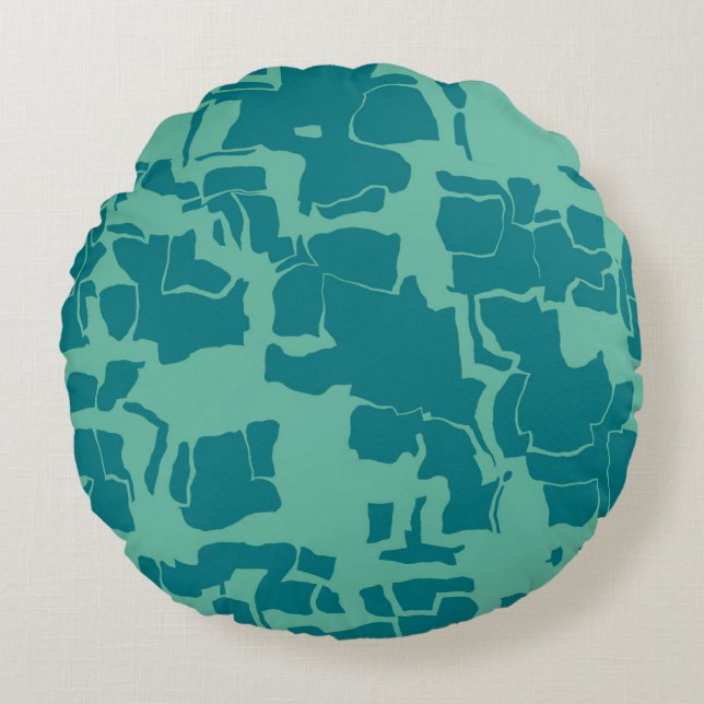 Seabolt Blue Abstract  Round Cushion (Front)