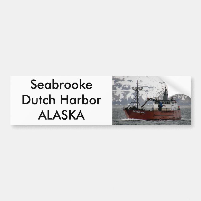 Seabrooke, Crab Boat in Dutch Harbour, Alaska Bumper Sticker (Front)