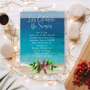 Seacoast Christmas Party Beach Themed Invitation