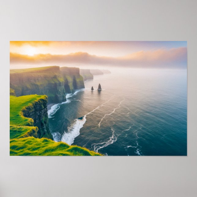 Seacoast Ocean Sea Nature Blue Water Aerial View  Poster (Front)