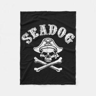 Seadog Pirate Boating Sailing Yachting Cruise Men Fleece Blanket