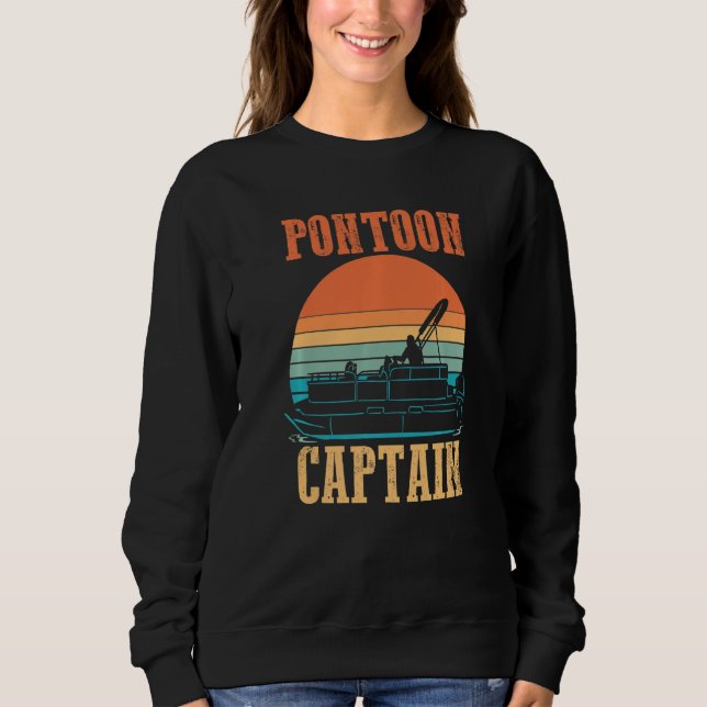 Seafarer Boater Cruise Ship Boating Retro Pontoon  Sweatshirt (Front)