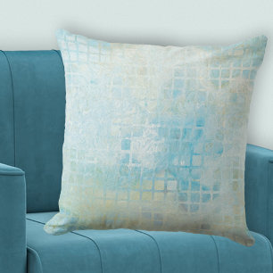 Seafoam Abstract Chequered Pattern Pillow