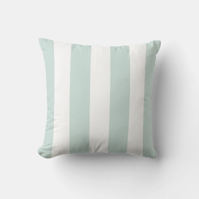 Seafoam and White Striped Cushion (Front)