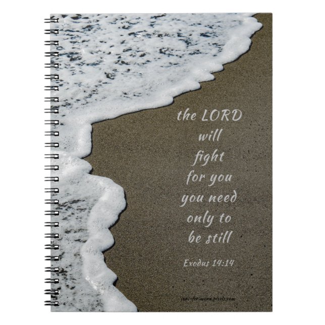 Seafoam Beach Bible Verse Spiral Notebook Small (Front)