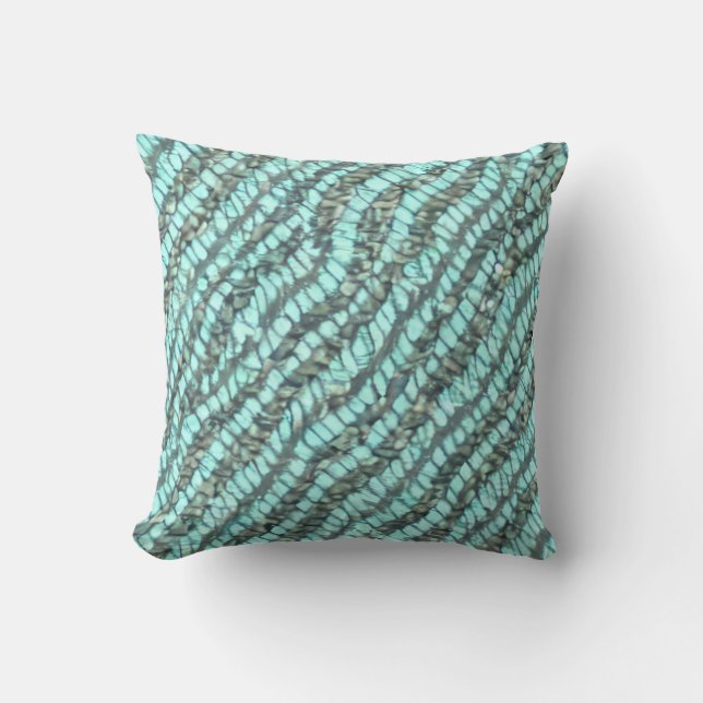 Seafoam Boucle Woven Pattern Cushion (Front)