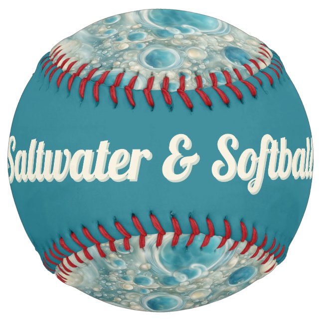 Seafoam Bubbles (personalise) Softball (Back)