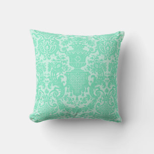 Seafoam Damask Cushion