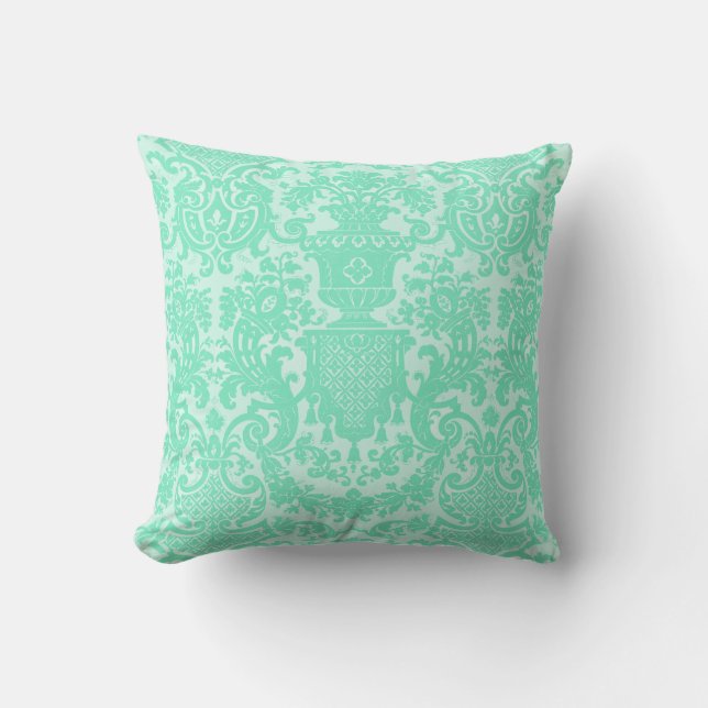 Seafoam Damask Cushion (Front)