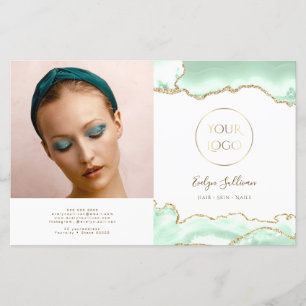 Seafoam green agate bifold brochure