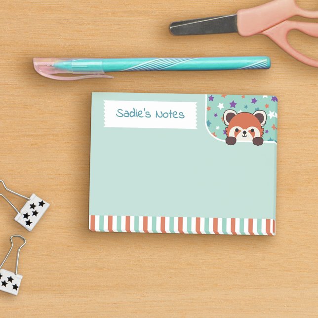 Seafoam Green Cute Red Panda Peekabo Your Notes (Creator Uploaded)