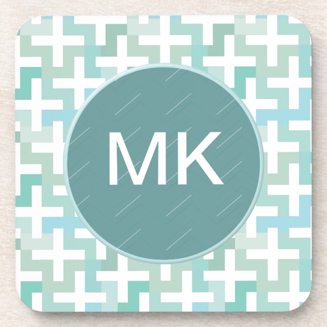 Seafoam Green Geometric Coaster (Front)