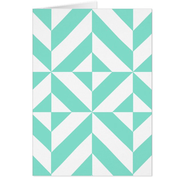 Seafoam Green Geometric Deco Cube Pattern (Front)