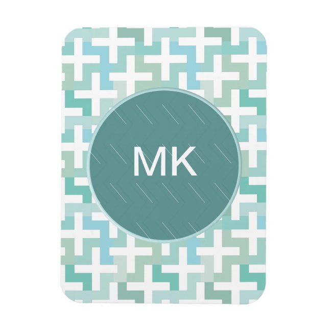 Seafoam Green Geometric Magnet (Vertical)