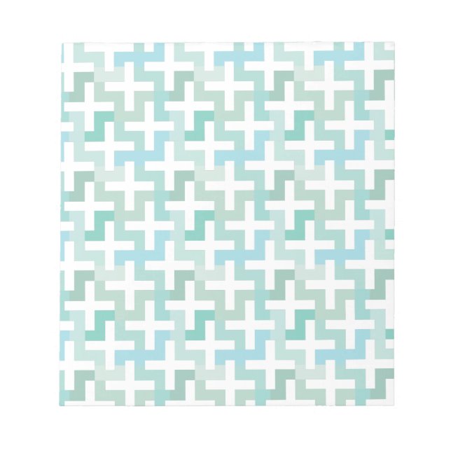 Seafoam Green Geometric Notepad (Front)