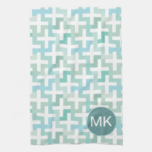 Seafoam Green Geometric Tea Towel