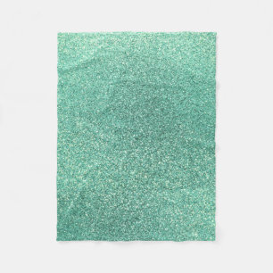 Seafoam green glitter fleece blanket