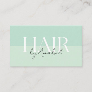 Seafoam Green Hair Stylist QR Code  Business Card