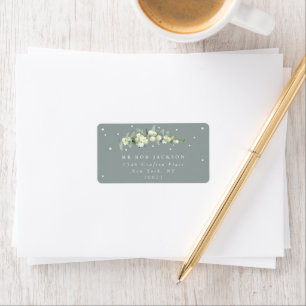 Seafoam Green Snowberry+Eucalyptus Address Label