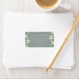 Seafoam Green Snowberry+Eucalyptus Address Label