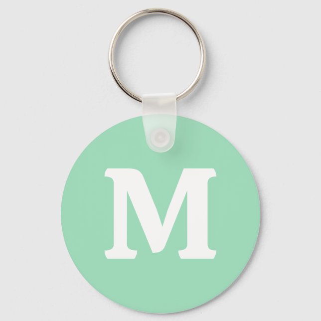Seafoam Green Solid Colour Key Ring (Front)