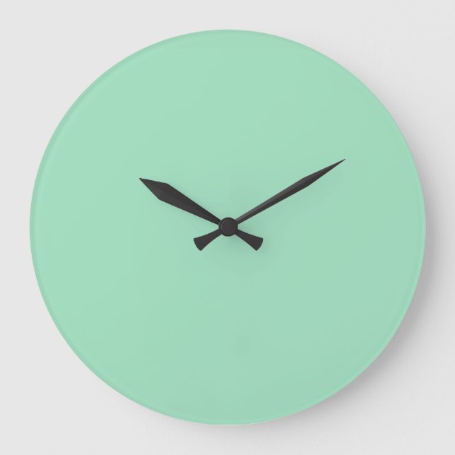 Seafoam Green Solid Colour Large Clock (Front)