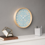 Seafoam Green Taupe Brown Hip Bohemian Bali Art Clock<br><div class="desc">Beautiful contemporary greige, seafoam green and taupe brown coloured batik mosaic pattern. Decorative motif available on a variety of stylish products and matching home décor accents and accessories. An original design for the interior decorator or those who love decorating their master or children's bedroom, nursery, living or family room, woman...</div>