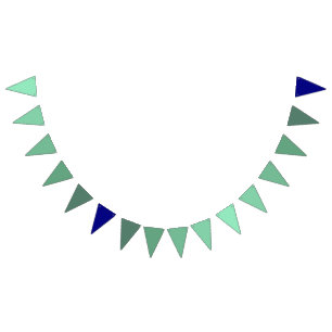 Seafoam Green to Navy Blue Gradient  Bunting
