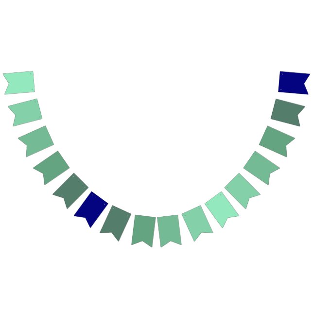Seafoam Green to Navy Blue Gradient  Bunting (All)