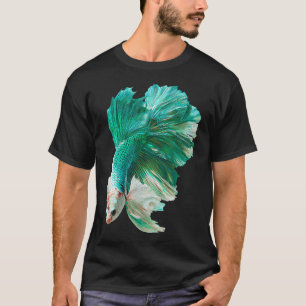 Seafoam Green White Betta Siamese Fighting Fish wi T-Shirt