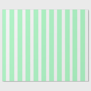 Seafoam Green & White Vertical Stripe Wrapping Paper