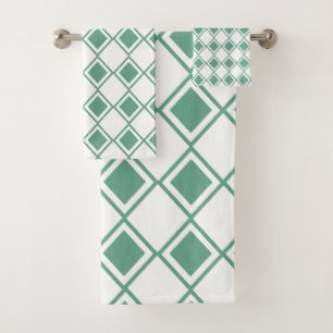 Seafoam Harlequin  Bath Towel Set