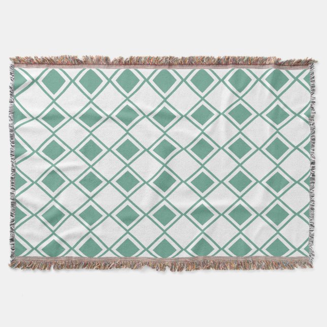 Seafoam Harlequin  Throw Blanket (Front)
