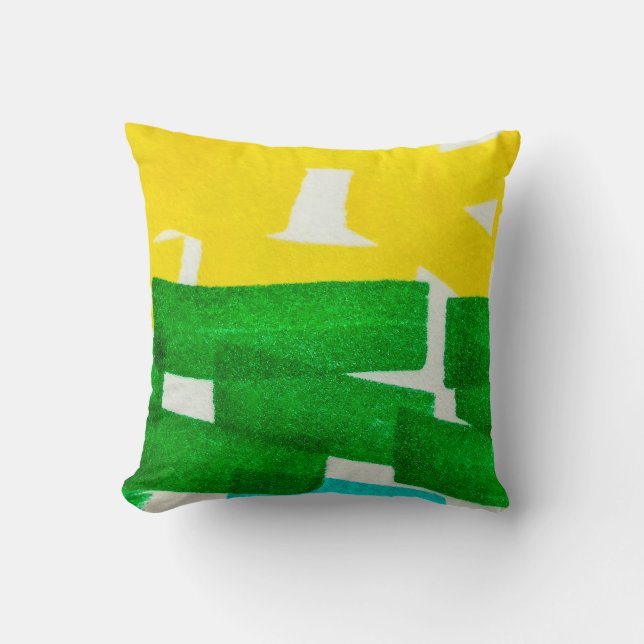 Seafoam Lilac Boho Hand Drawn Stroke. Fuchsia Hot  Cushion (Front)