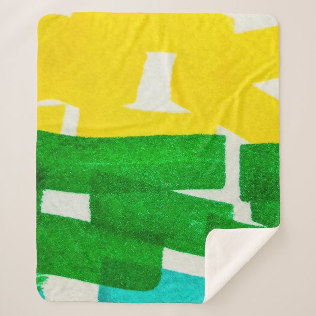 Seafoam Lilac Boho Hand Drawn Stroke. Fuchsia Hot  Sherpa Blanket (Front)