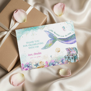 Seafoam Lilac Mermaid Thank You Coastal Card