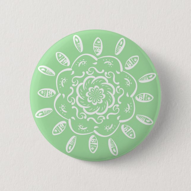 Seafoam Mandala 6 Cm Round Badge (Front)
