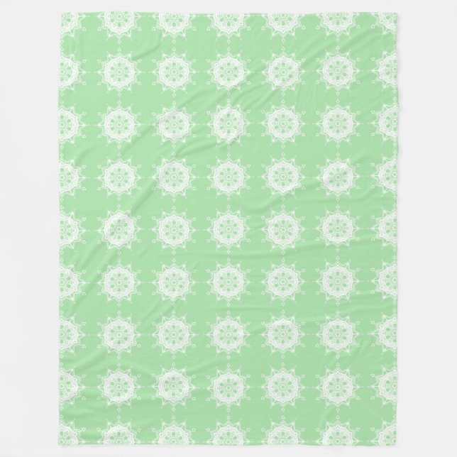 Seafoam Mandala Fleece Blanket (Front)