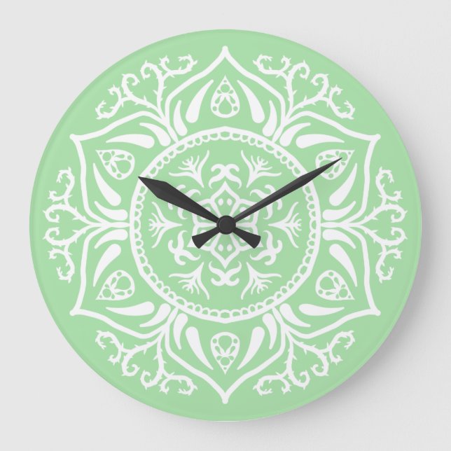 Seafoam Mandala Large Clock (Front)