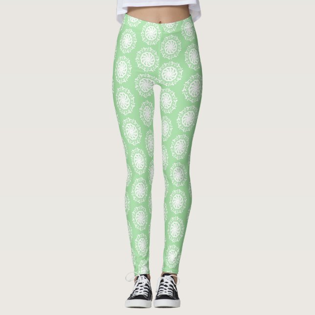 Seafoam Mandala Leggings (Front)