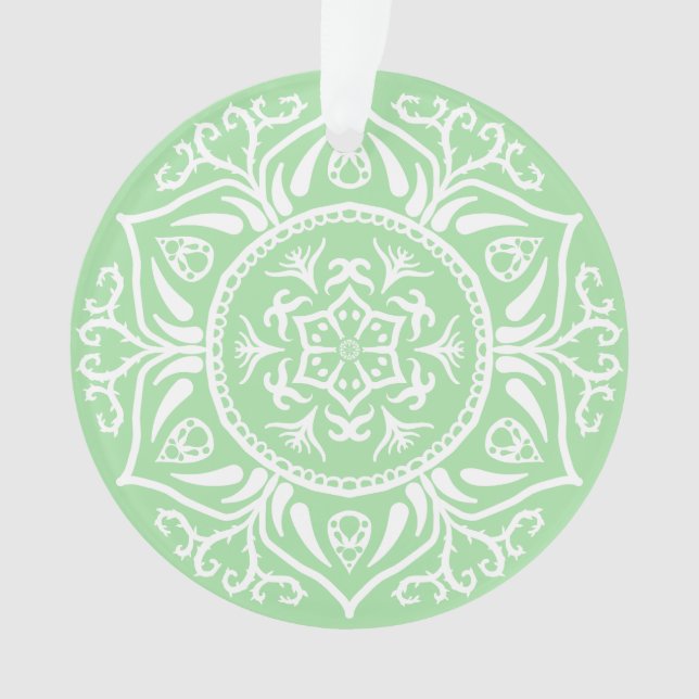 Seafoam Mandala Ornament (Front)