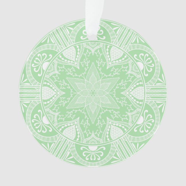 Seafoam Mandala Ornament (Front)