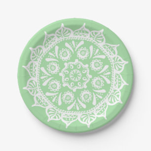 Seafoam Mandala Paper Plate