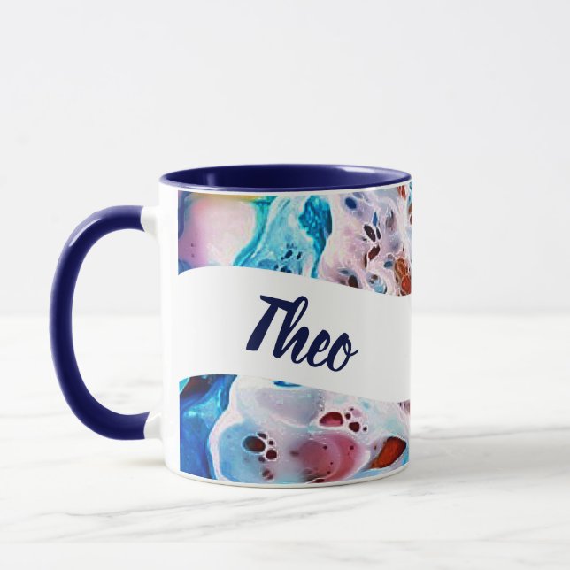 Seafoam marble personalised coffee mug (Left)