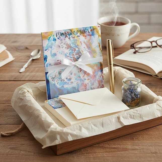 Seafoam marble personalised notepad (Creator Uploaded)